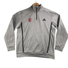 Indiana Hoosiers Sweatshirt Mens Large NCAA Football Champship Adidas 1/4 Zip