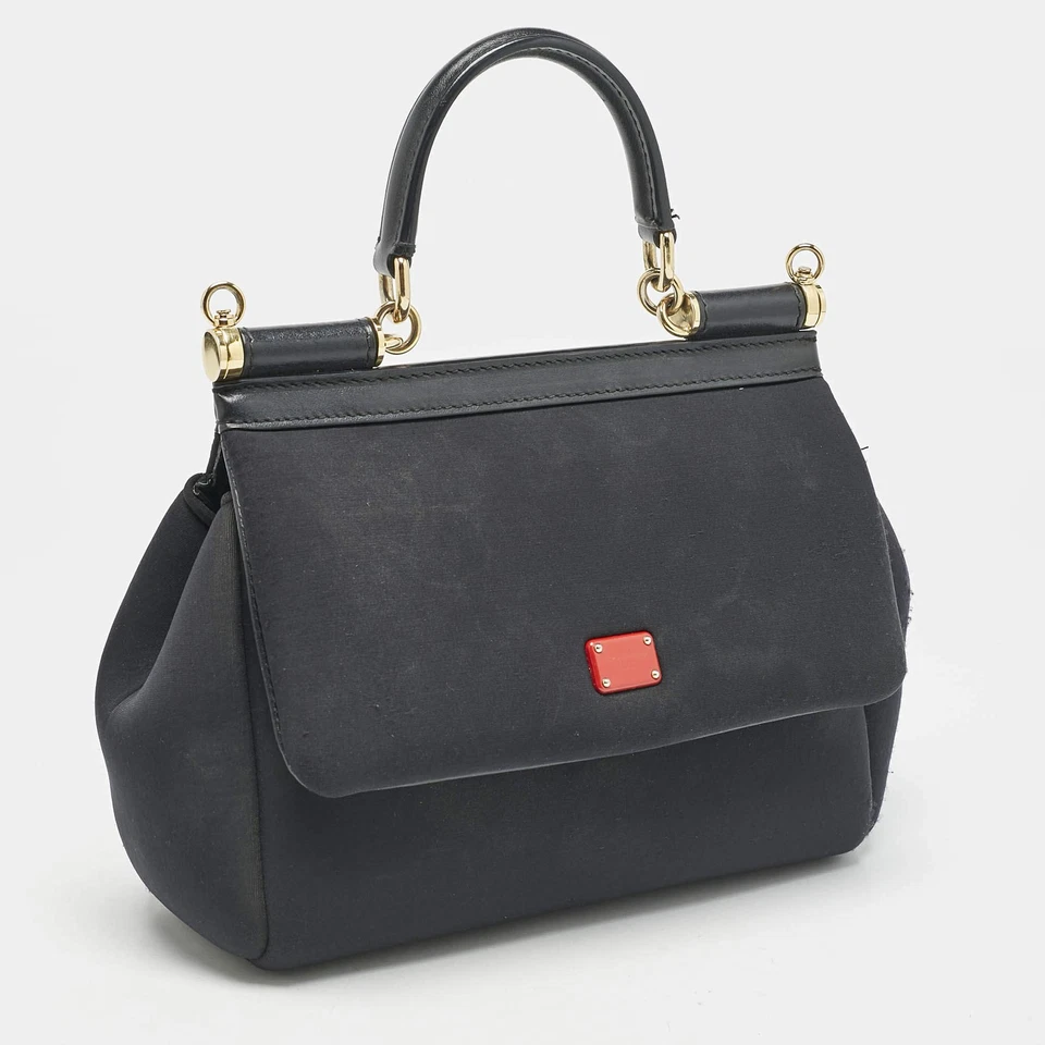Dolce Gabbana Black Neoprene Small Miss Sicily Top Handle Bag - image 3 of 4