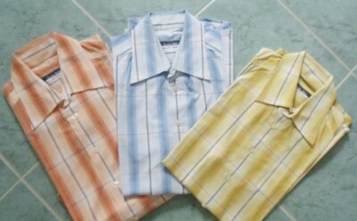 3x Herrenhemd, Hemd, Basic Line, Kurzarm, Baumwolle Gr.39/40, kariert