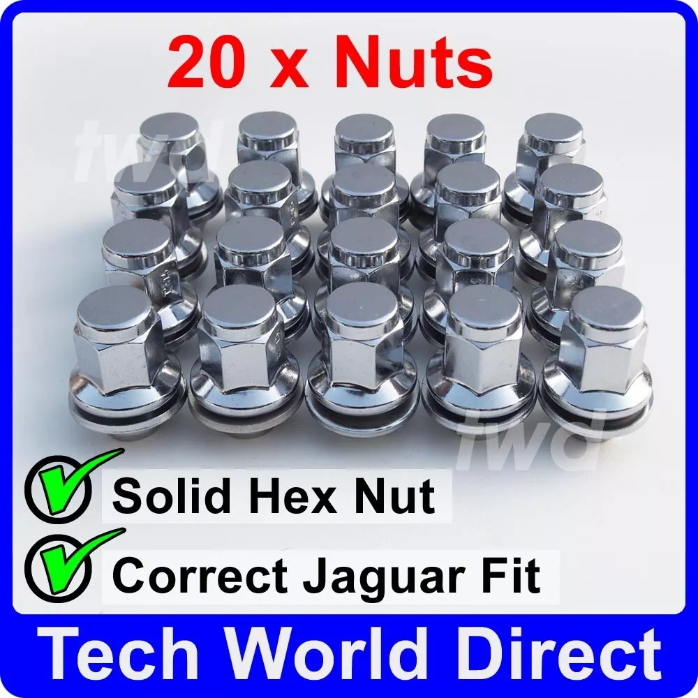 20x ALLOY WHEEL NUTS JAGUAR S TYPE X TYPE CHROME LUG BOLT STUD