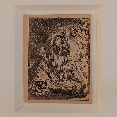 Sick Beggar And Old Beggar Amand Durand After Rembrandt 19th Century Engraving