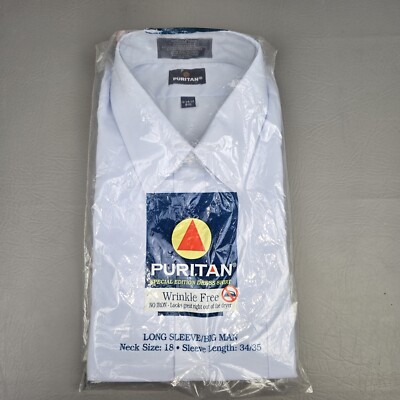 Puritan Mens Longsleeve Wrinkle Free Light Blue Dress Shirt Size: 18 34/35 Big | eBay Puritan Mens Longsleeve Wrinkle Free Light Blue Dress Shirt Size: 18 34/35 Big | eBay