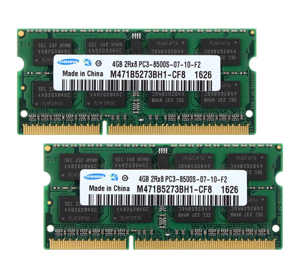 8GB Samsung 2x 4GB 2RX8 DDR3 1066MHz PC3-8500S 204PIN SO-DIMM Laptop RAM Memory - Image 2 of 4