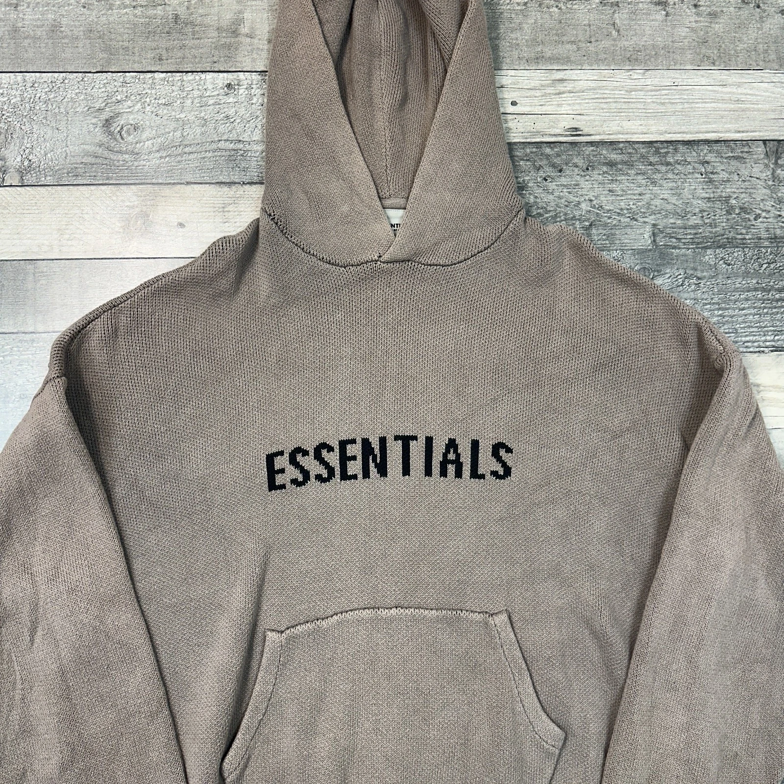 Felpa con cappuccio Fear Of God Essentials maglia regular casual marrone uomo grande