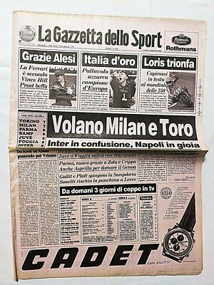 La Gazzetta Dello Sport – 27 Septembre 1993 – Inter, Milan, Napoli, Cagliari, Roma, Torino