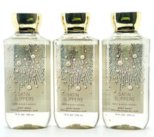 3-Pack Bath Body Works SATIN SLIPPERS Shower Gel Body Wash 10 fl.oz