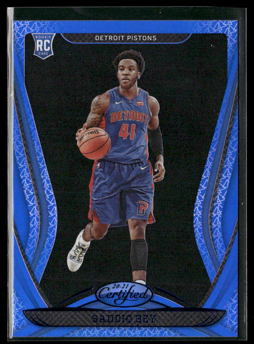Saddiq Bey 2020-21 Panini Certified Mirror Blue #182 - Detroit Pistons