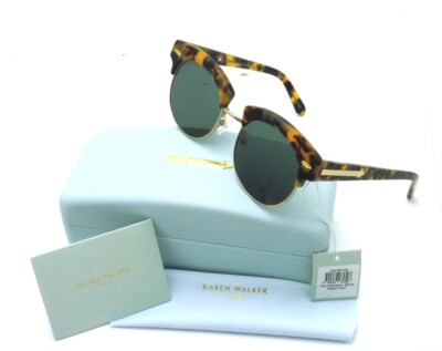 Karen Walker Round Navy Sunglasses with Gold Accents Karen Walker | Accessories | Karen Walker Navy Blue Round  main image 3