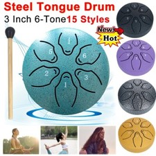 Steel Tongue Drum 3 Inches 6 Notes Hand Pan Drums 15 Styles Rain ChimePercussion