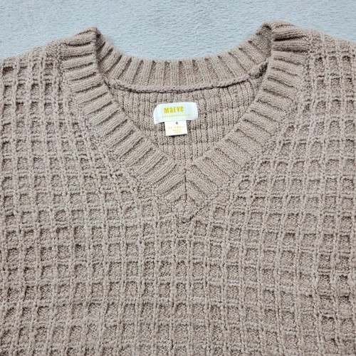 Maeve Anthropologie Pullover Damen 2XS Braun Grobstrick Rundhalsausschnitt Crop - Bild 2 von 8
