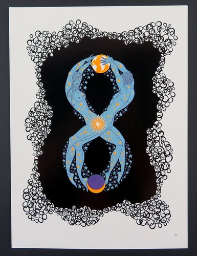 Erte Números ""8" Bailarines Celestiales Art Deco Moda Diseño Arte Impreso 1978 Dover - Imagen 2 de 3