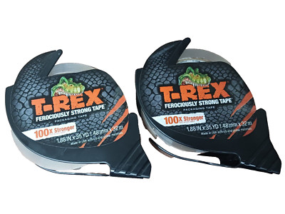 2X T-REX Ferociously Strong Tape, 1.88'' x 35 Yards, Crystal Clear