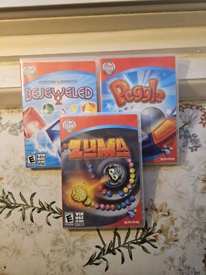 Zuma, Peggle & Bejeweled Win/Mac Cdroms