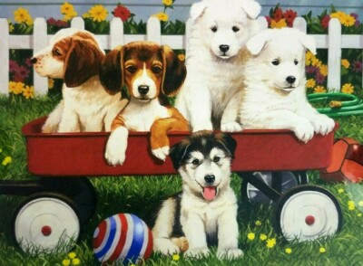 Milton Bradley Big Ben ''Puppy Play Date'' 500 Piece Puzzle 