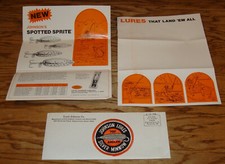 Original 1974 Louis Johnson Fishing Tackle Sales Brochure & Patch Lot of 3