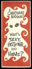 Vintage Christmas Card Retro 1971 SEXY RIDDLE ADULT HUMOR Gi-Gi Unused 112 FLCK
