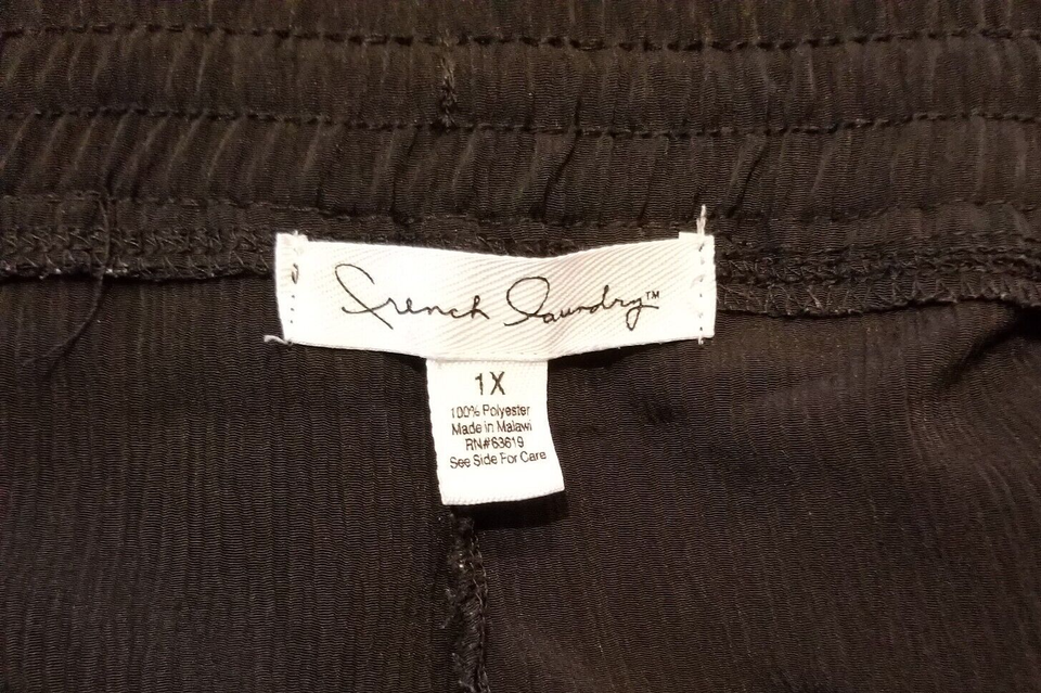 French Laundry Women's Pants Size 1X Black Elastic Drawstring Waist