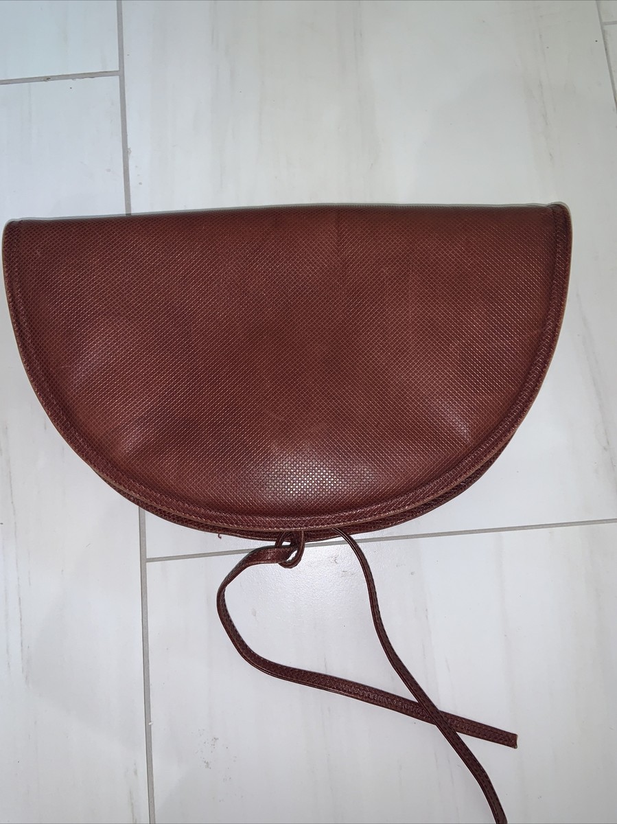 Vintage Bottega Veneta Medium Brown Leather Stacked Clutch