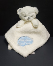 Thank Heaven For Little Boys White/Blue Teddy Lovey Security Blanket Baby Gear
