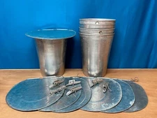 5 Aluminum Sap Buckets + 5 Lids COVERS + 5 TAPS Spiles Spouts MAPLE SYRUP