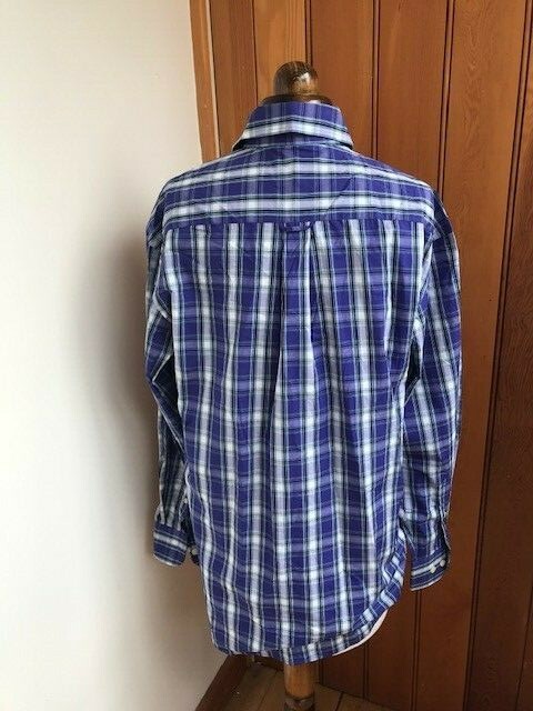FILA camicia the saville row company blu viola check cotone piccola nuova mai indossata