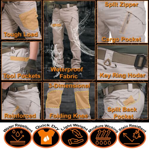 Women's Quick Dry Cargo Pants Lightweight Tactical Hiking Water-Resistant Pants - Picture 5 of 22