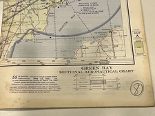 Vintage Sectional Aeronautical Chart-23.5  X 46-1967-Green Bay Wisconsin