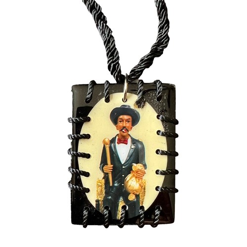 1970年代｜アメリカ｜マザーオブパールゼブラ RARE DEADSTOCK HAND PAINTED 1970'S WOODEN ZEBRA NECKLACE 36 INCH