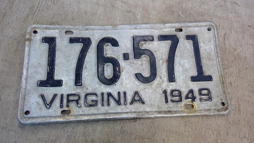 Oldtimer 1949 Virginia Nummernschild einzeln Retro Auto Fahrzeug Anhänger Aluminium