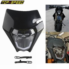 Kit de máscara de faros LED negros enduro y luces de cabeza para la mayoría de las bicicletas deportivas/de tierra dobles