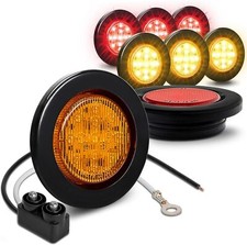 Led Side Marker Lights 8 Pack Amber Red Waterproof 2.5 Inches D.o.t Certified