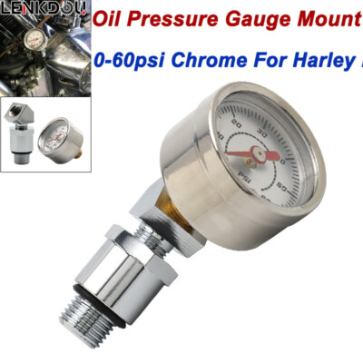 #ad 0 60 PSI Oil Pressure Gauge Adapter Fitting For Harley Shovelhead Big Twin EVO $29.99