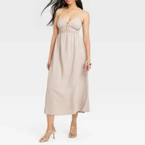 taupe a line dress Taupe Knit Pleated Maternity A-Line Dress – PinkBlush main image 1