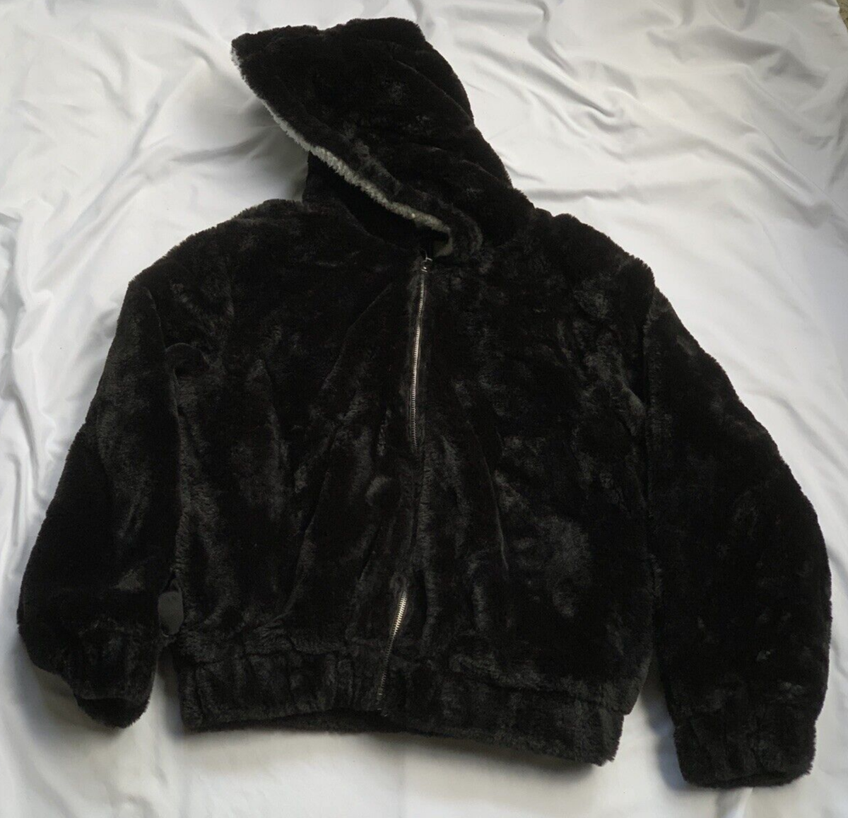 Zipper Forever 21 Hooded Faux Shearling Jacket Clearance Forever