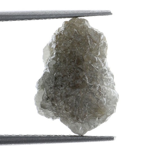 Raw Natural Loose Rough 5.59 Carat Raw Grey Silver Color Great Diamond