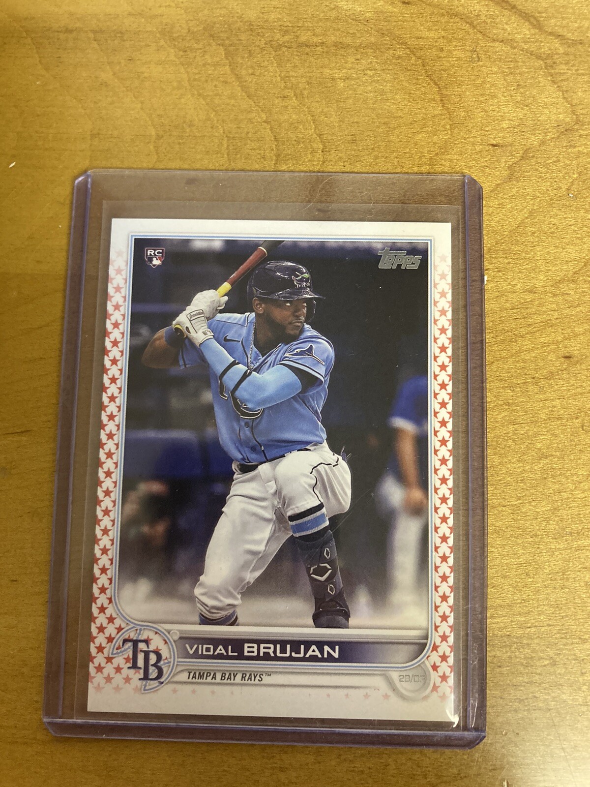 2022 Topps Series 1 Vidal Brujan Independence Day RC #25 #20/76 Tampa Bay Rays