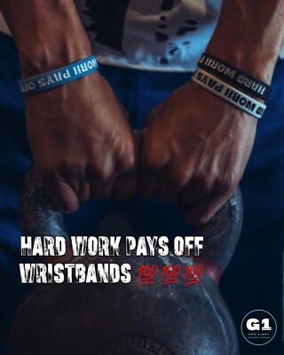 HARD WORK PAYS OFF Wristbands - Multiple Colors & Sizes Available