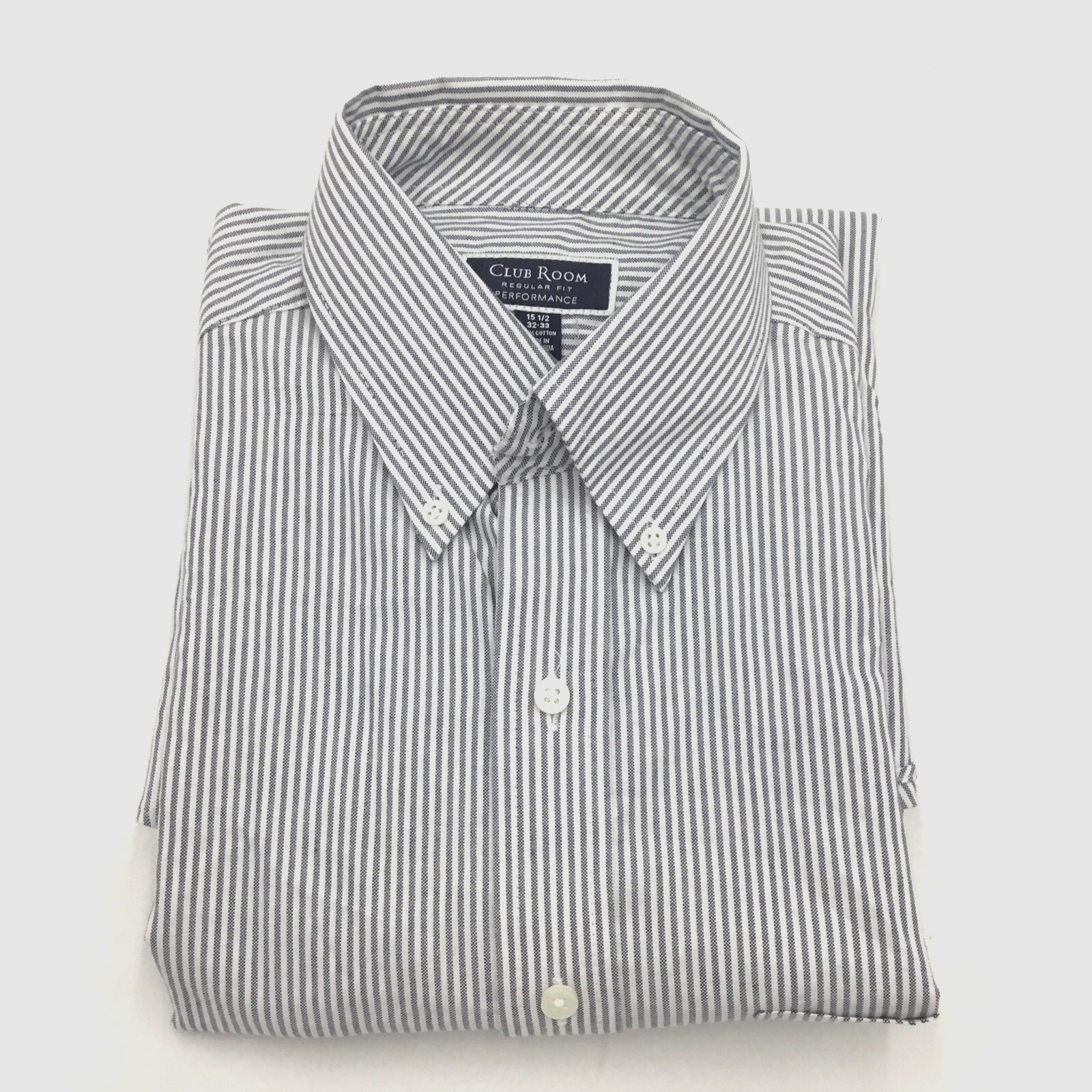 Мужская рубашка в полоску Club Room Regular fit Performance мульти 17 34-35 5990₽