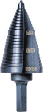 KTSB15 Step Drill Bit 7/8  1-3/8" Double Fluted, Marked, 3/8" Hex Shank Tool