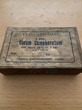 vintage 3 pharmacy medical ampoules  oleum camphoratum