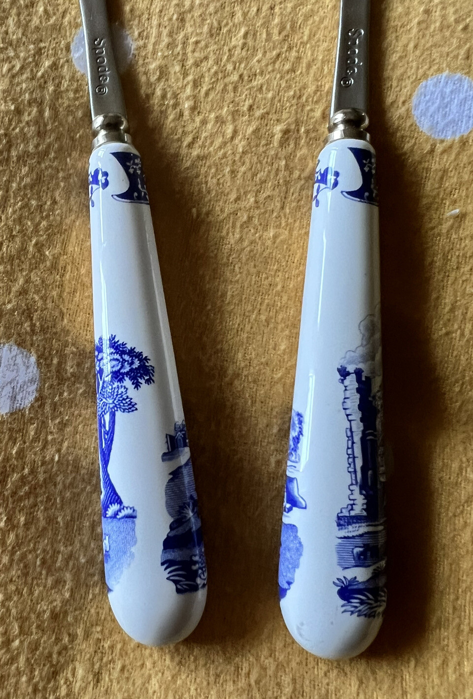 Spode Blue Italian Salad Servers (pair) New Never Used eBay