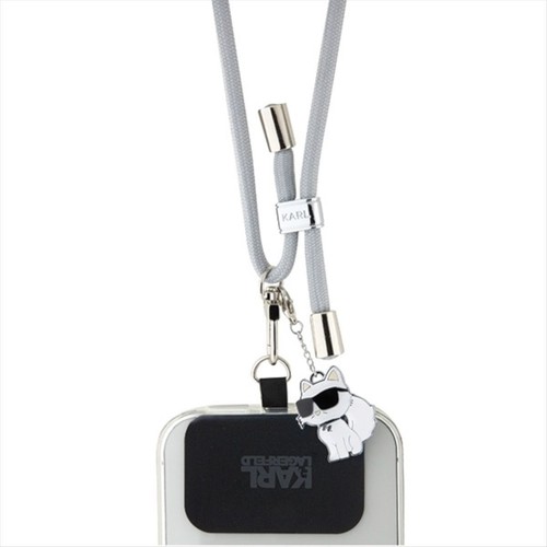 Karl Lagerfeld Universal Umhängeband Schlaufe CBDY Cord Pasek Grau - Zdjęcie 2 z 3