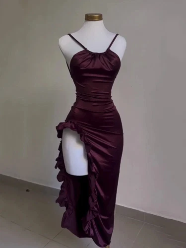 Vestido Largo Mujer Vintage Sin Espalda Sin Tirantes Volantes Fiesta Elegante Vestido de Noche - Imagen 20 de 20