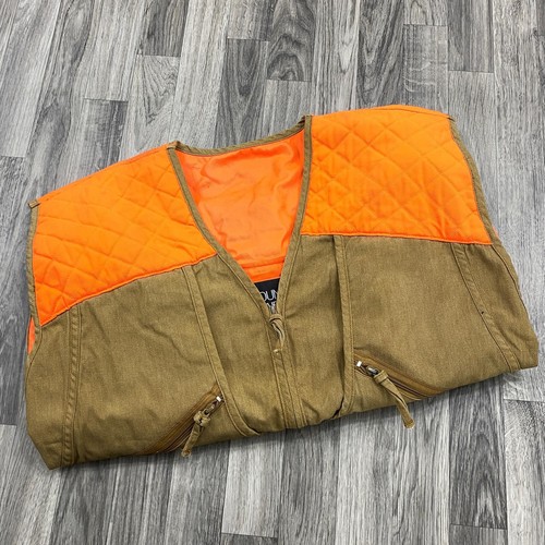MOUNTAIN PRAIRE Full Zip Sleeveless Blaze Orange/Beige Hunting Vest Men's 2XL