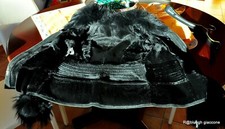 Shearling und Lack Jacke Made in Italy Größe 44