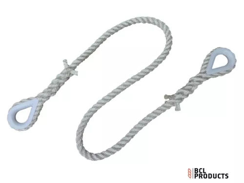 3 Strand Nylon Rope Sling / strop With Nylon Thimble Each End - Choose Size 