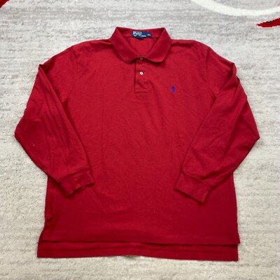 Ralph Lauren Polo Shirt 2XL XXL Red Blue Pony Rugby RLPC Outdoors Preppy Mens