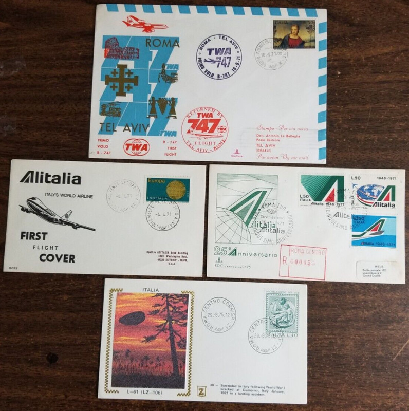 Italy-{10}Covers(1970s) FFs/Zeppelin/Vatican/Europas/Ships