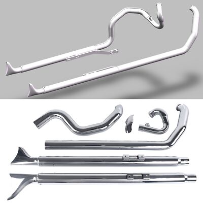 SHARKROAD True Duals With Fishtail Mufflers for Harley Softail 2000-2017