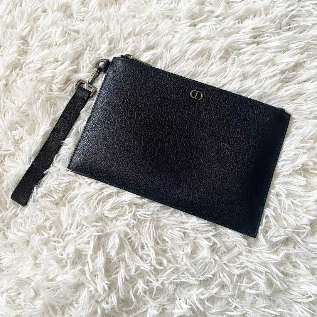 Dior Second Sac CD Icône Cuir Noir avec Bracelet Du Japon